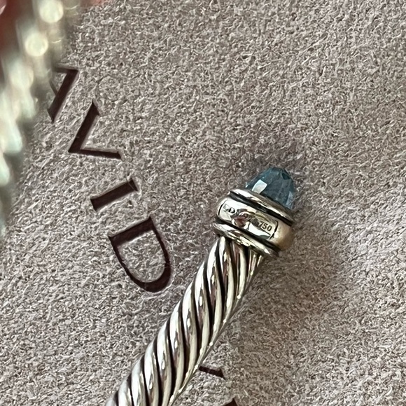 David Yurman Cable 18K Yellow Gold, Sterling Silver, and Gemstone Bracelet - Picture 3 of 5